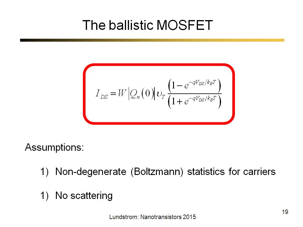 The ballistic MOSFET