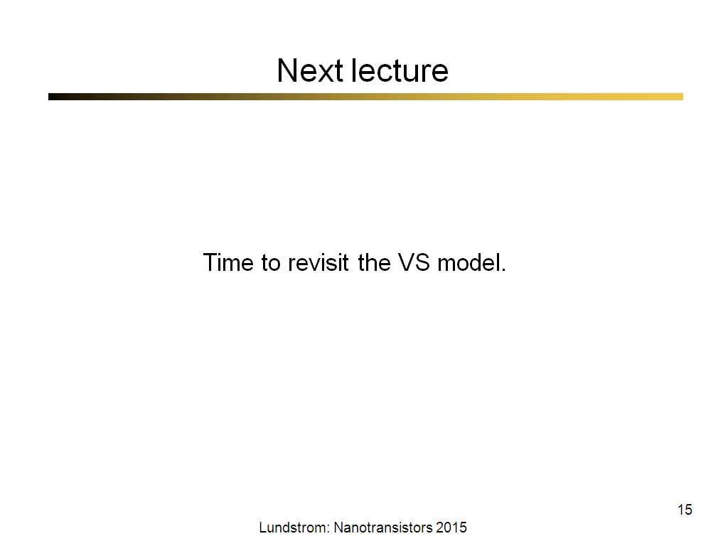 Next lecture