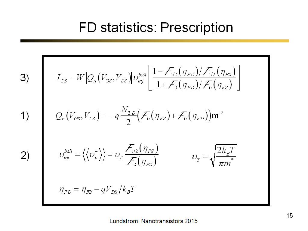 FD statistics: Prescription