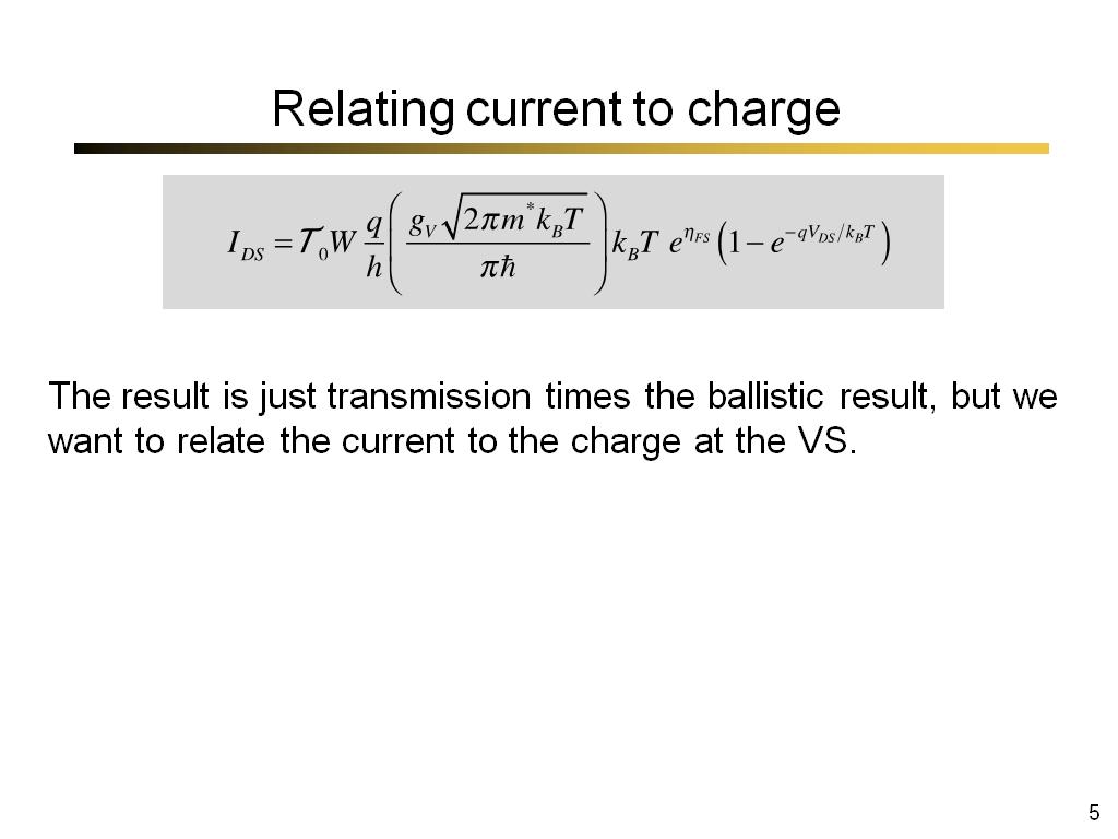 Relating current to charge