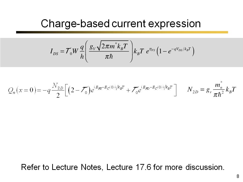 Charge-based current expression