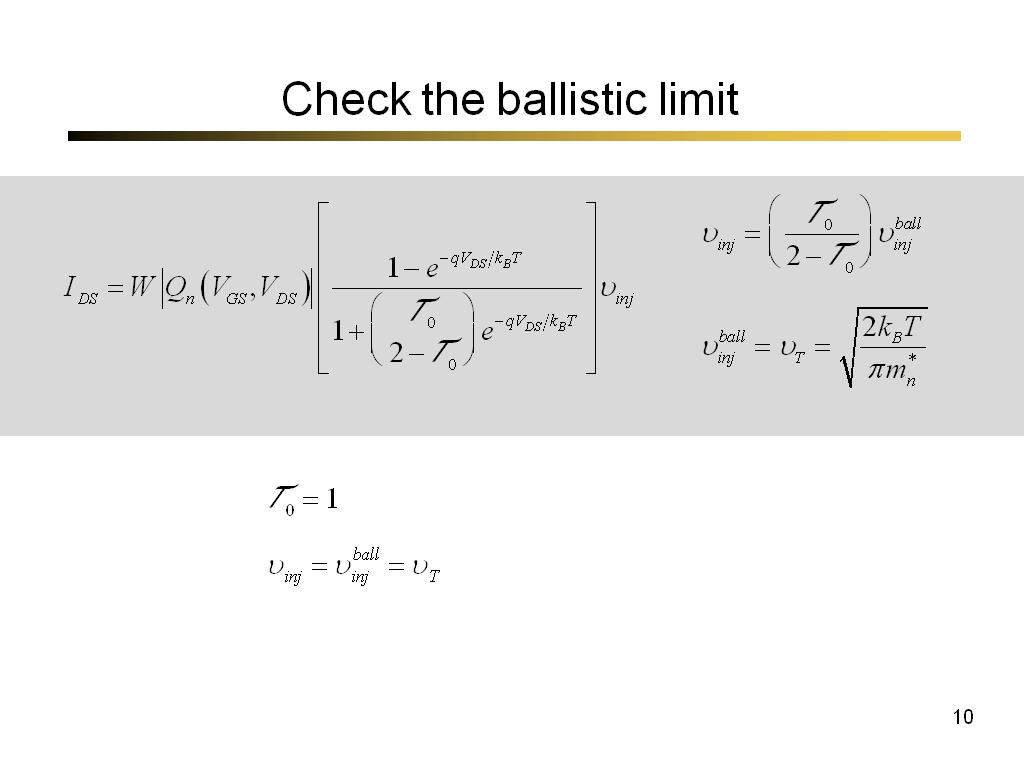 Check the ballistic limit