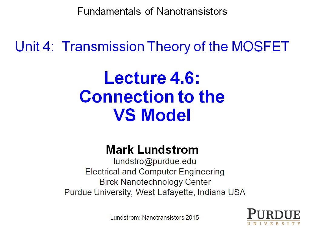 Lecture 4.6: Connection to the VS Model