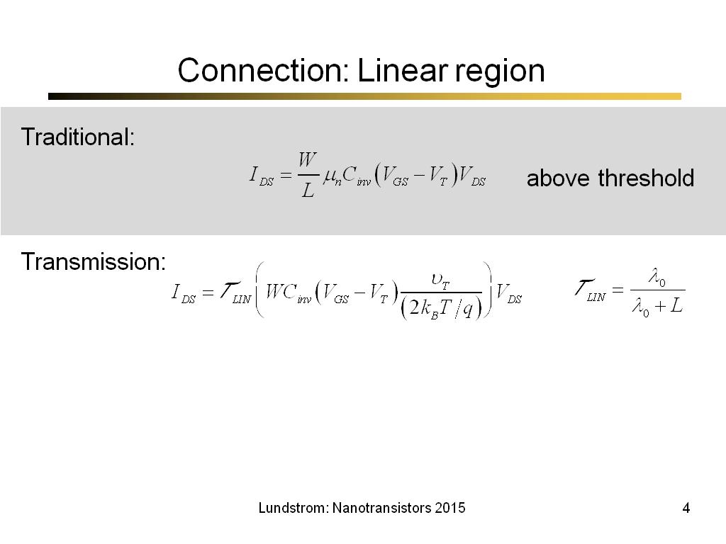 Connection: Linear region