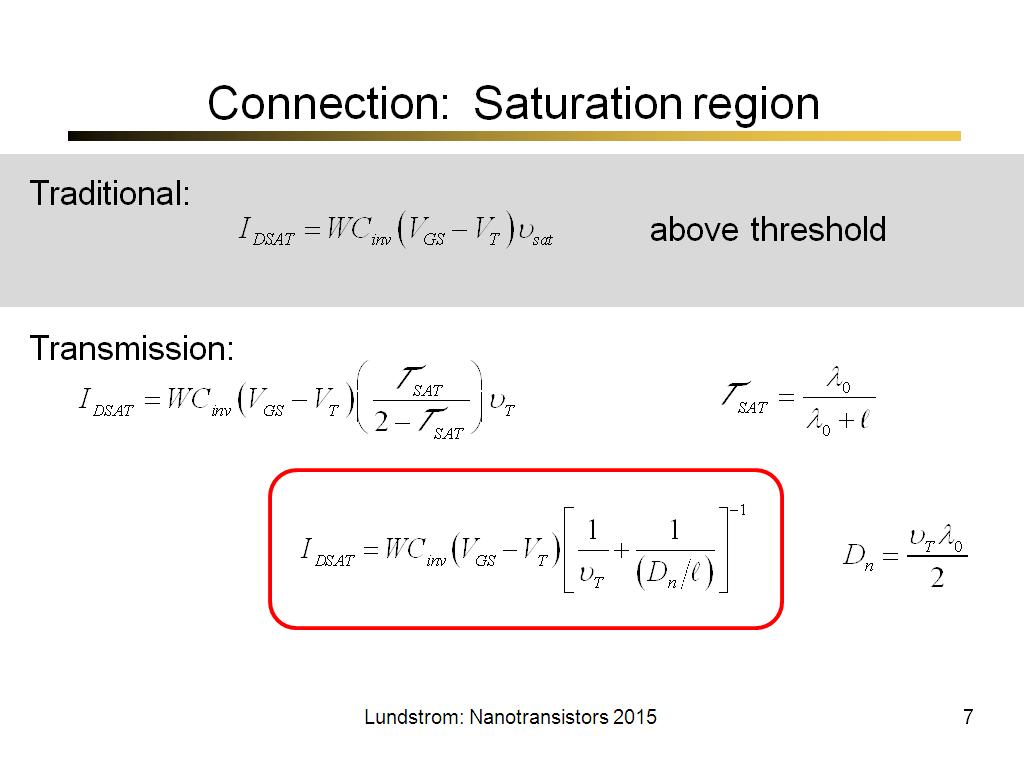 Connection: Saturation region
