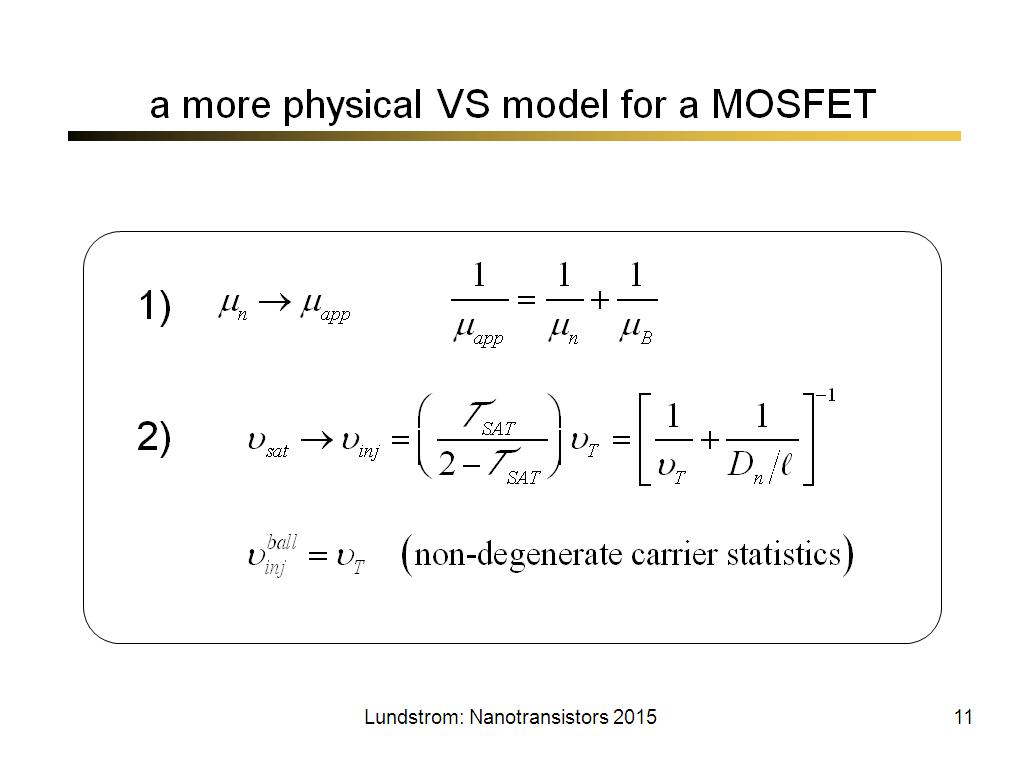 a more physical VS model for a MOSFET