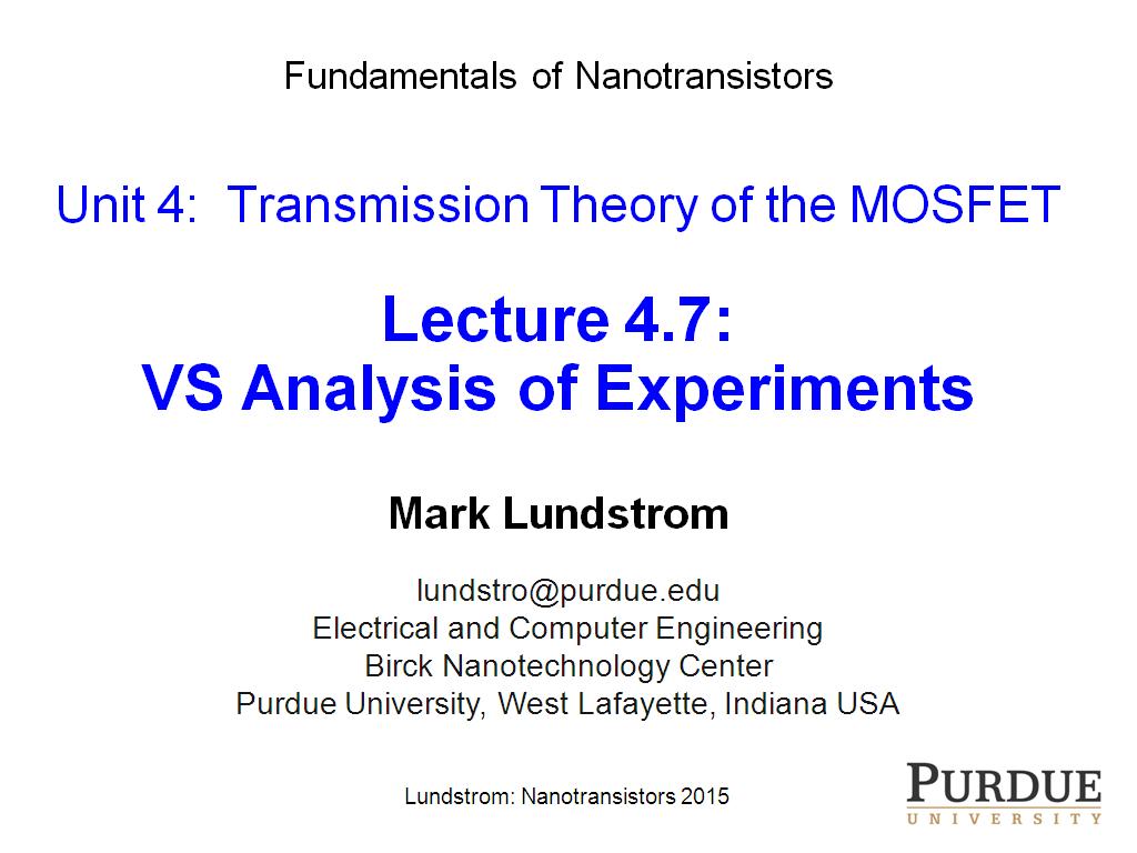 Lecture 4.7: VS Analysis of Experiments