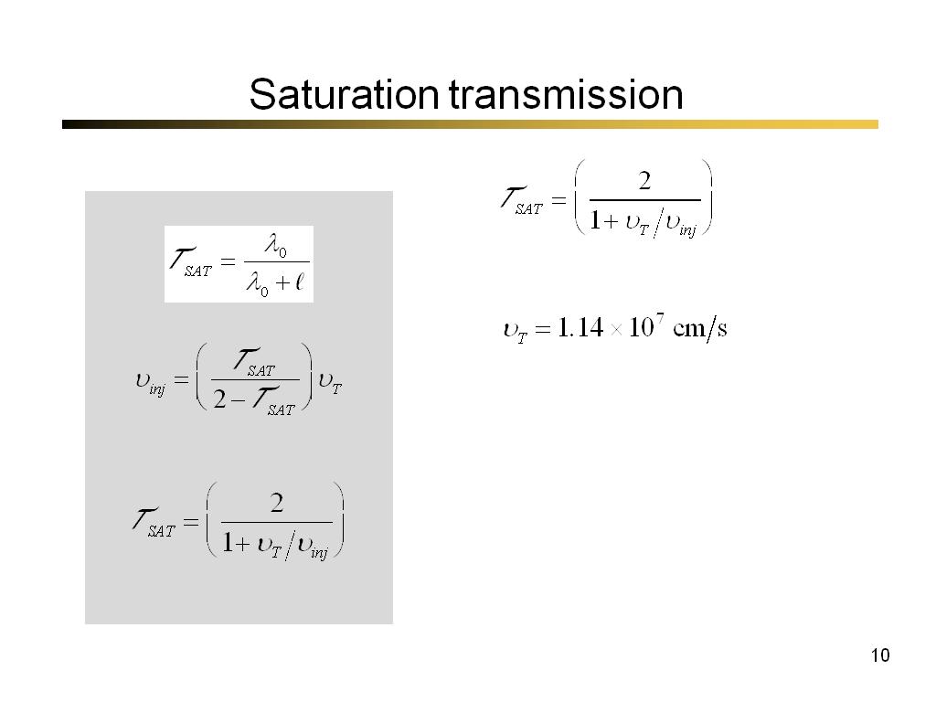 Saturation transmission