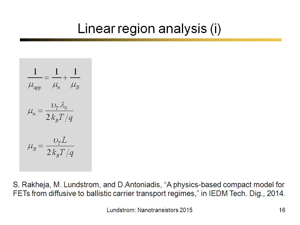 Linear region analysis (i)