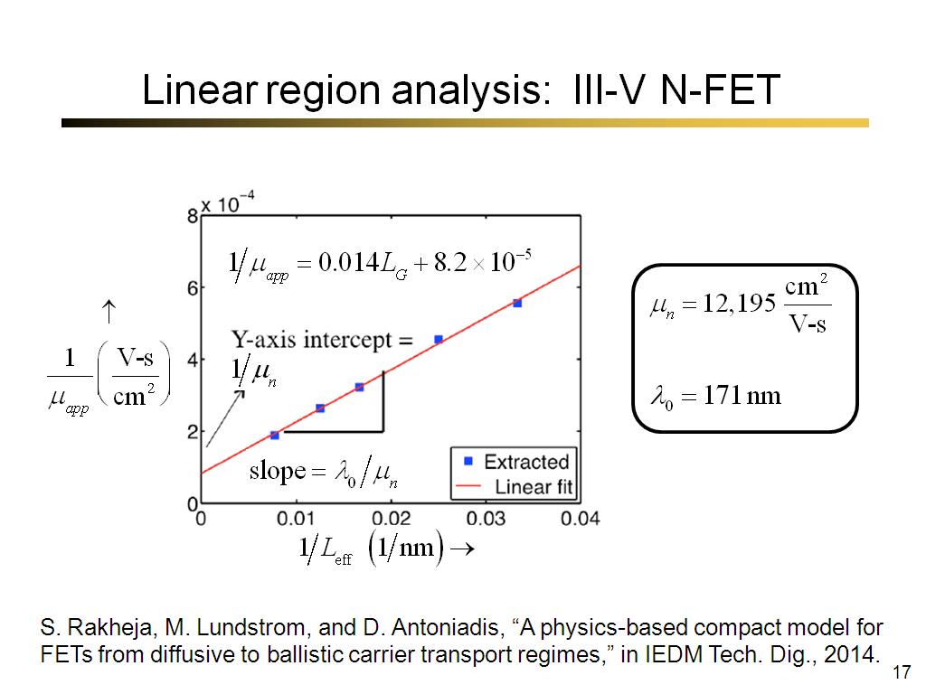Linear region analysis: III-V N-FET