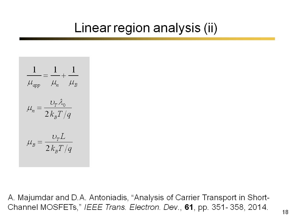 Linear region analysis (ii)