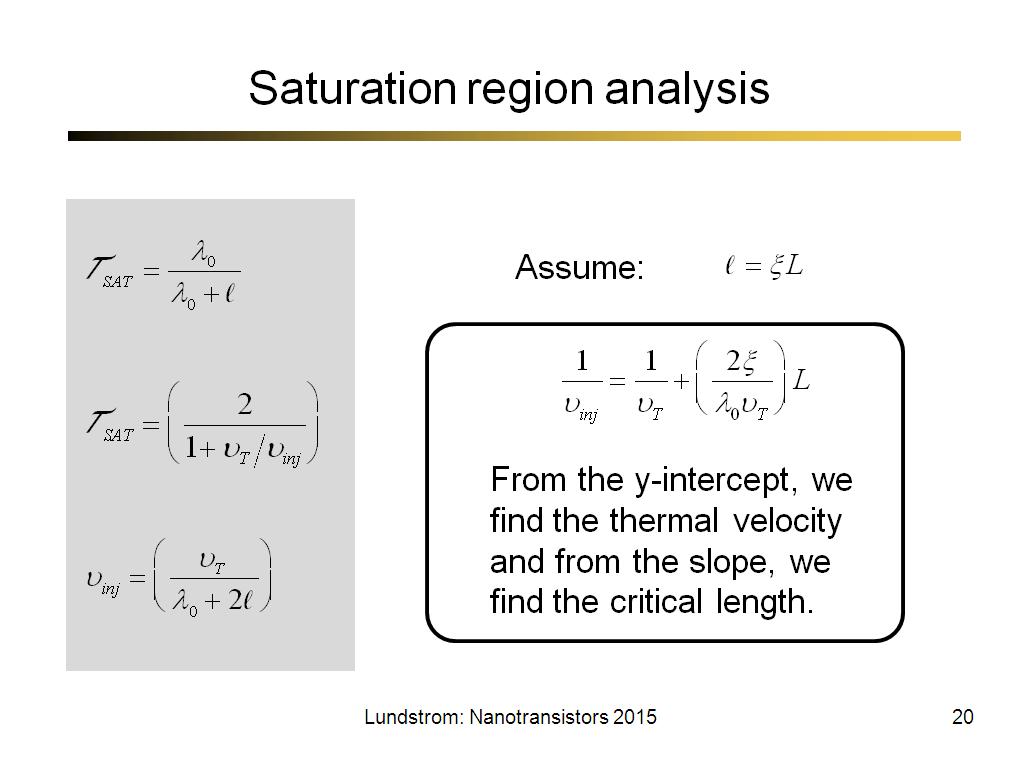 Saturation region analysis