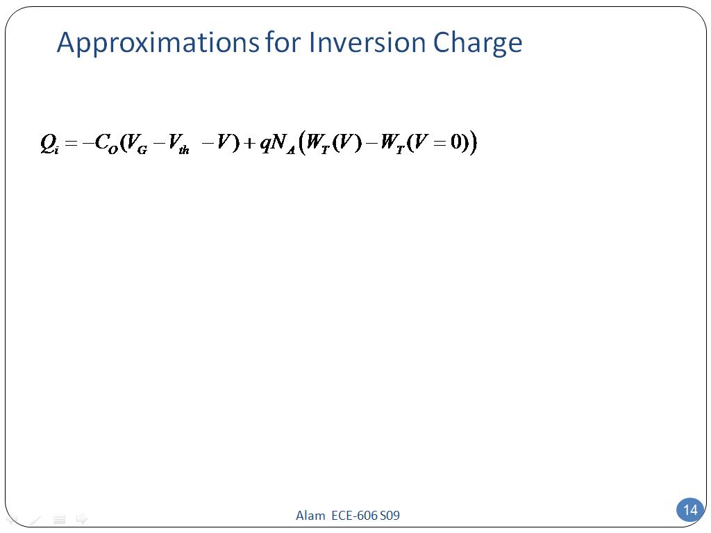 Approximations for Inversion Charge