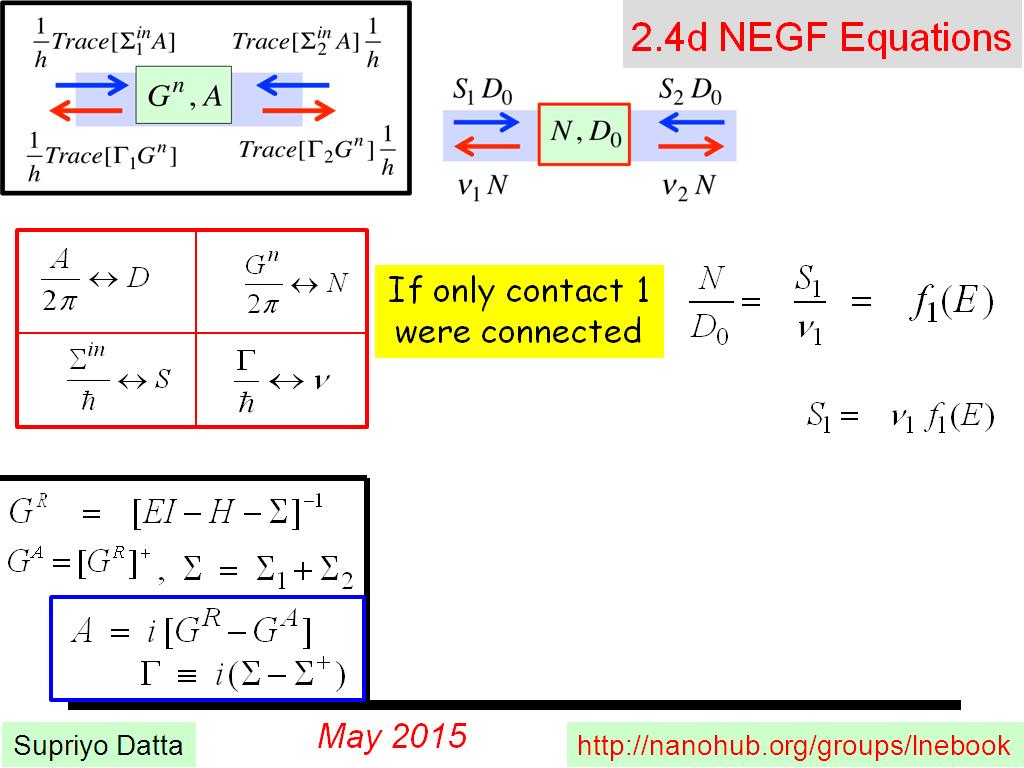 2.4d NEGF Equations