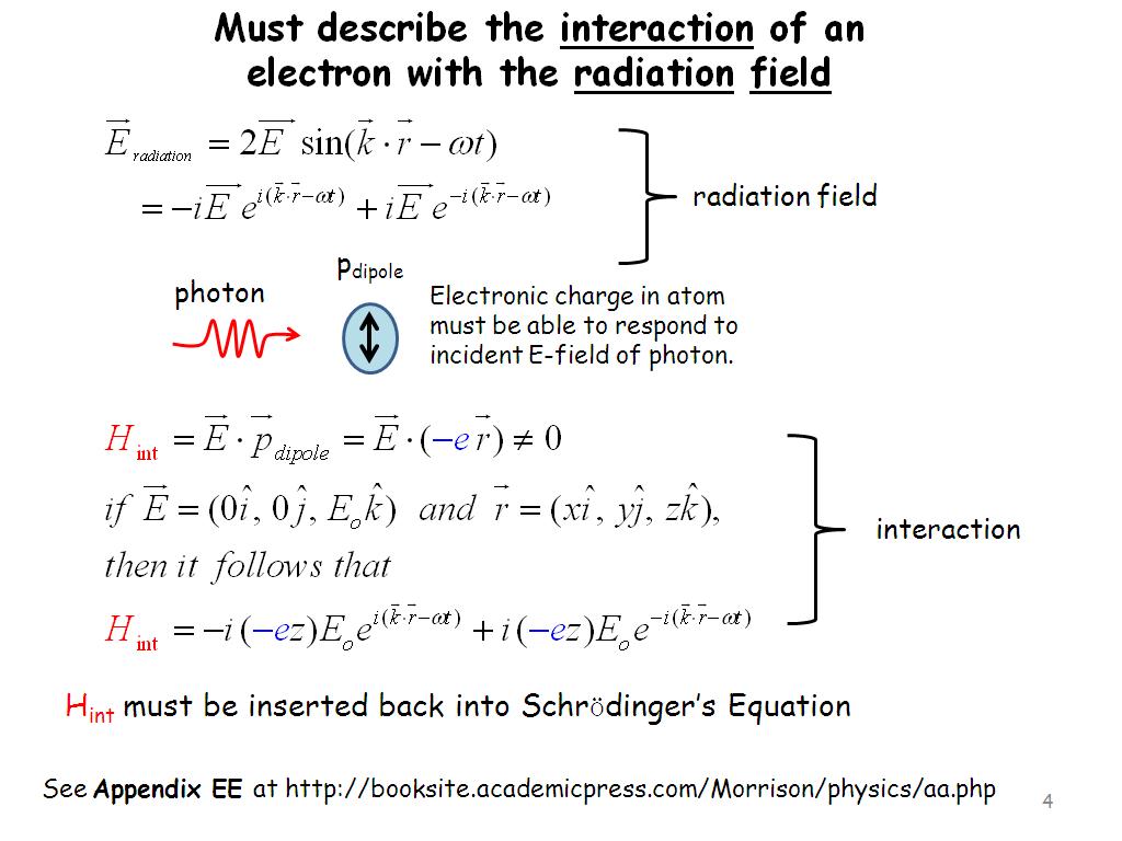 the interaction of an electron with the radiation field