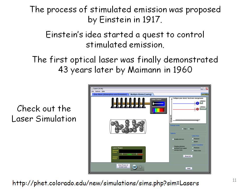 The process of stimulated emission