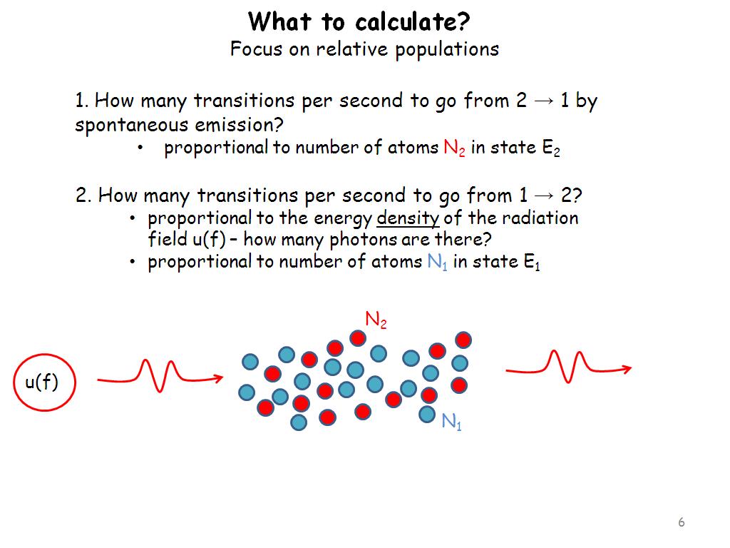 What to calculate? Focus on relative populations