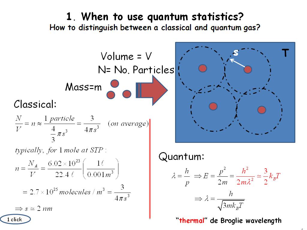 1. When to use quantum statistics?
