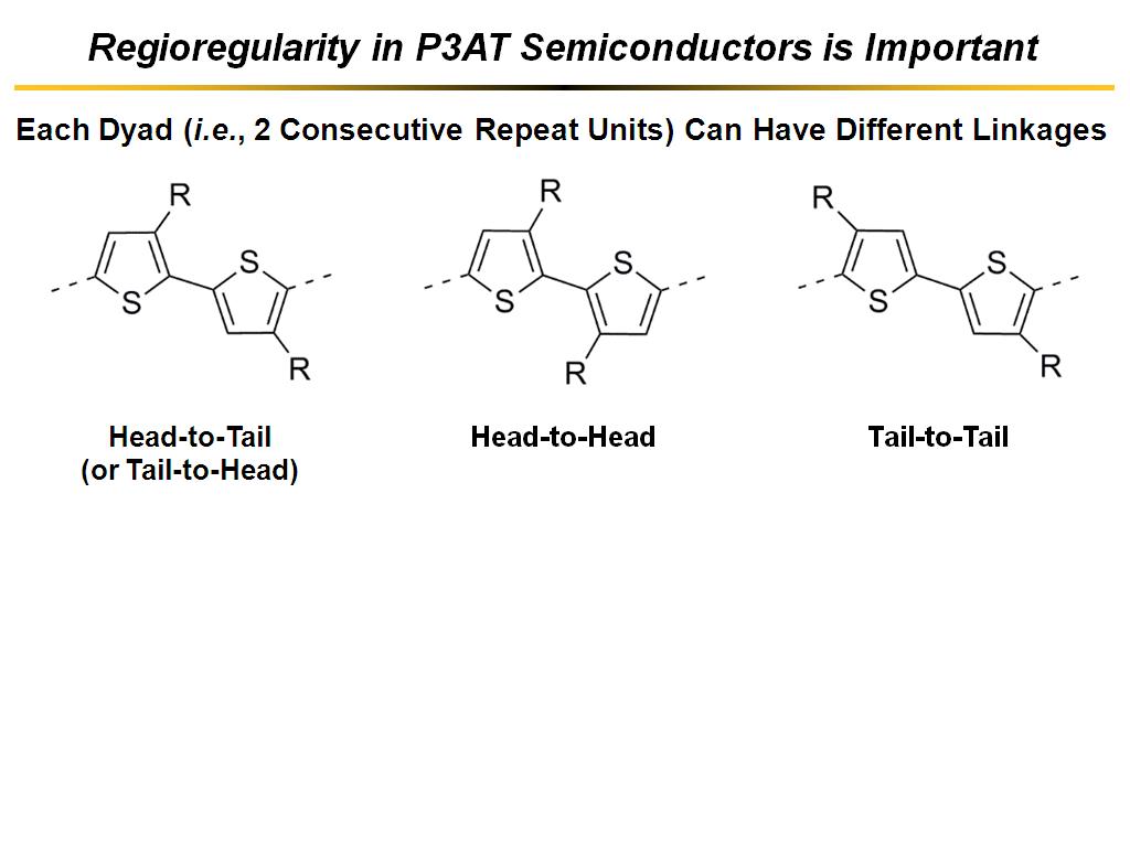 Regioregularity in P3AT Semiconductors is Important