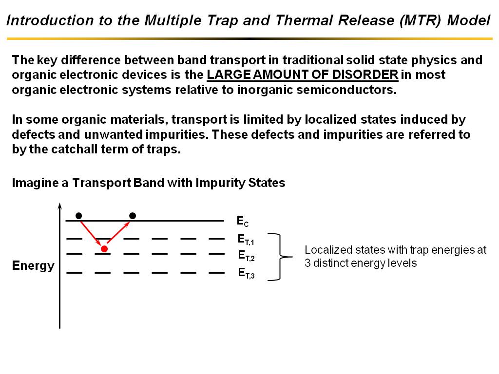 Introduction to the Multiple Trap and Thermal Release (MTR) Model