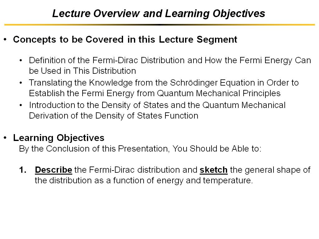 Lecture Overview and Learning Objectives