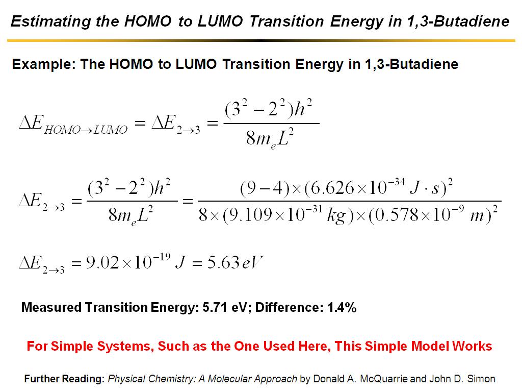 Estimating the HOMO to LUMO Transition Energy in 1,3-Butadiene