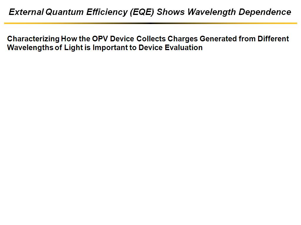 External Quantum Efficiency (EQE) Shows Wavelength Dependence