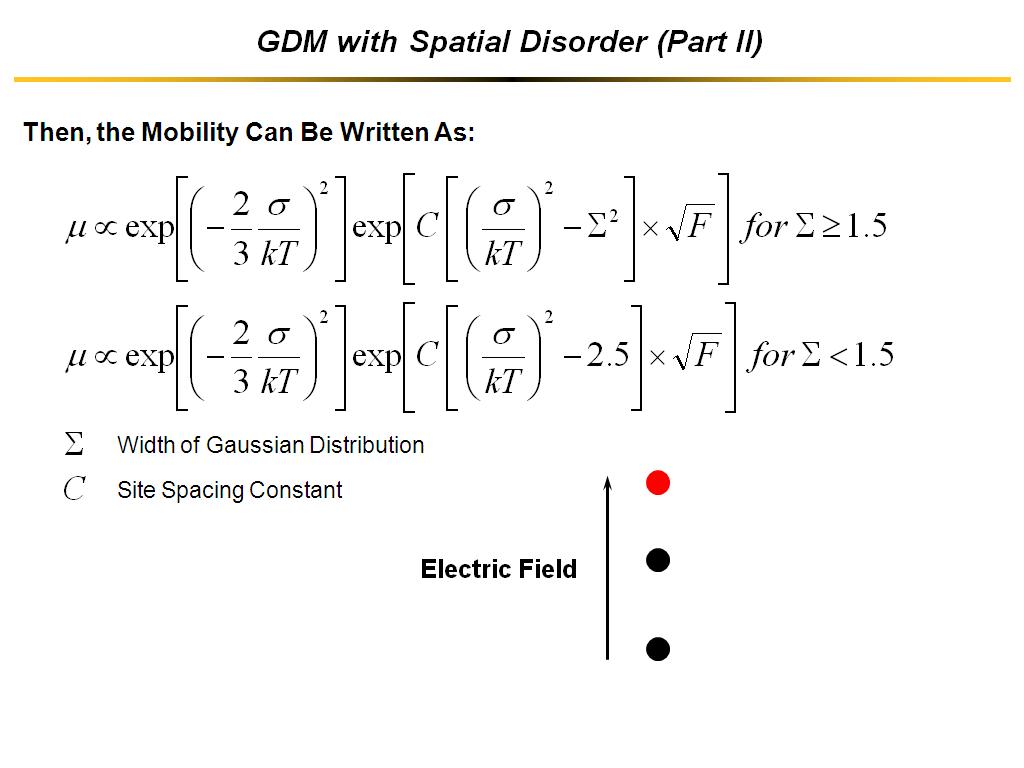 GDM with Spatial Disorder (Part II)