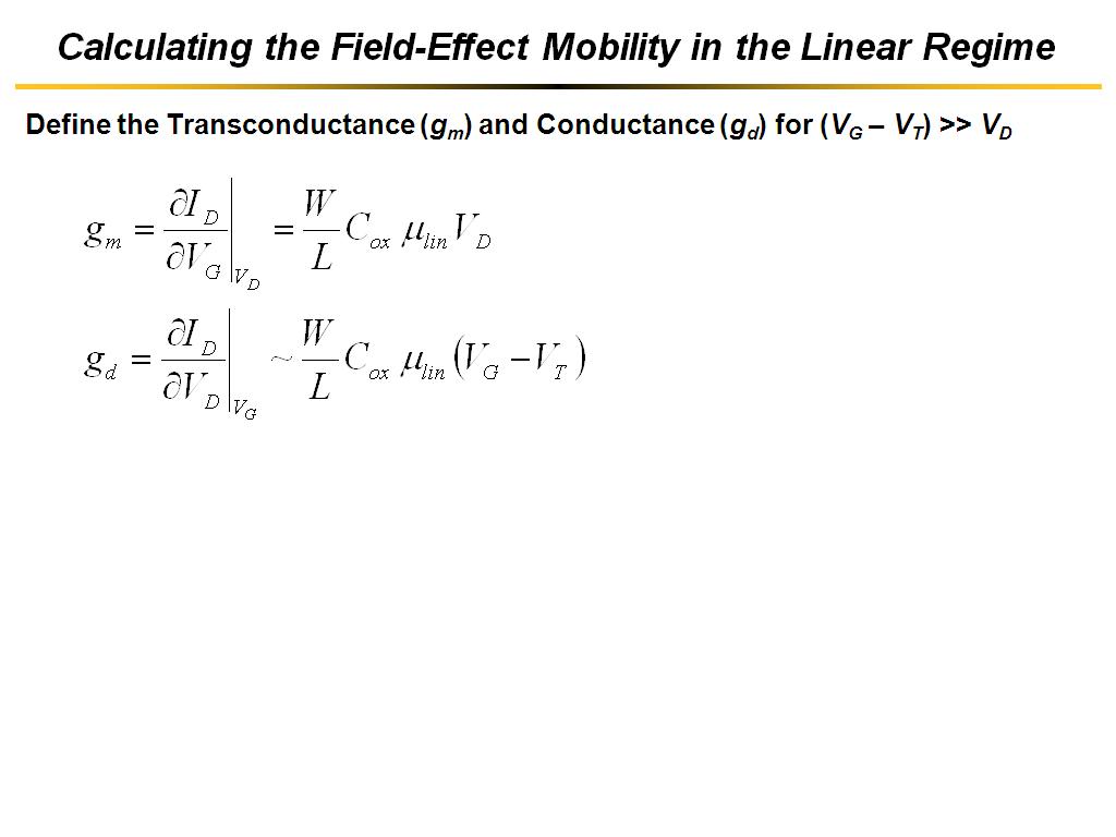 Calculating the Field-Effect Mobility in the Linear Regime