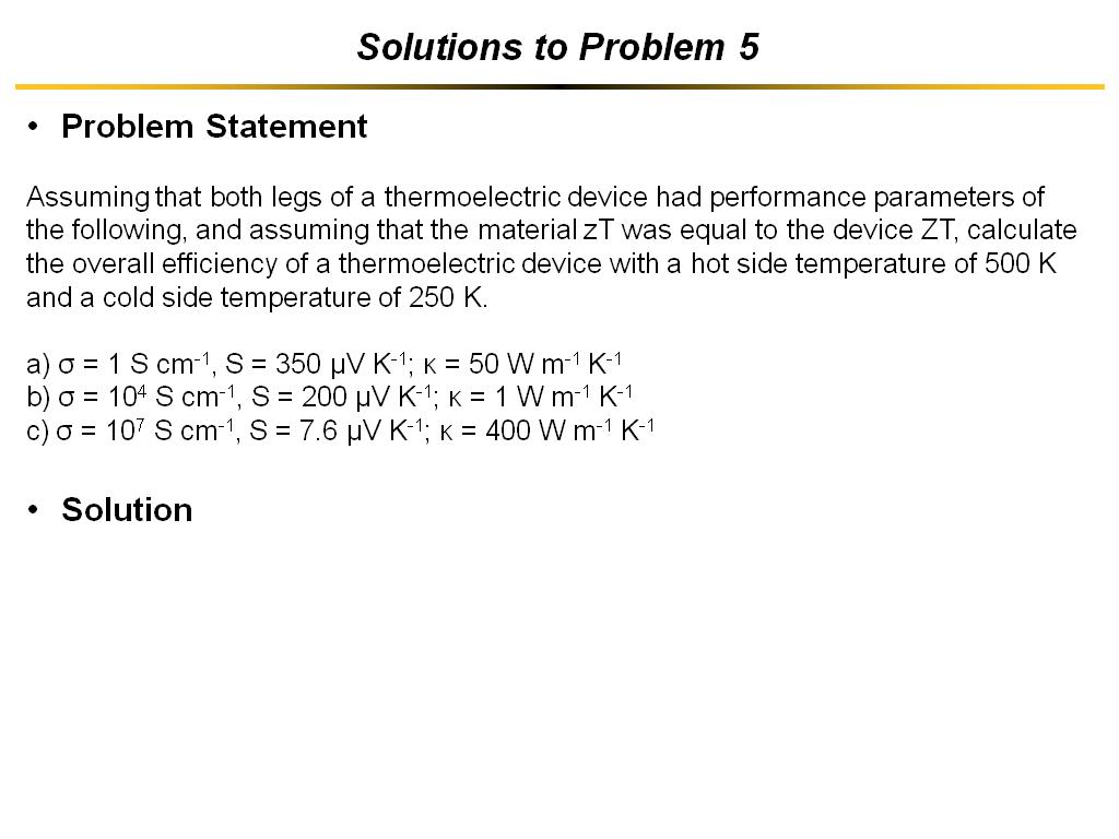 Solutions to Problem 5