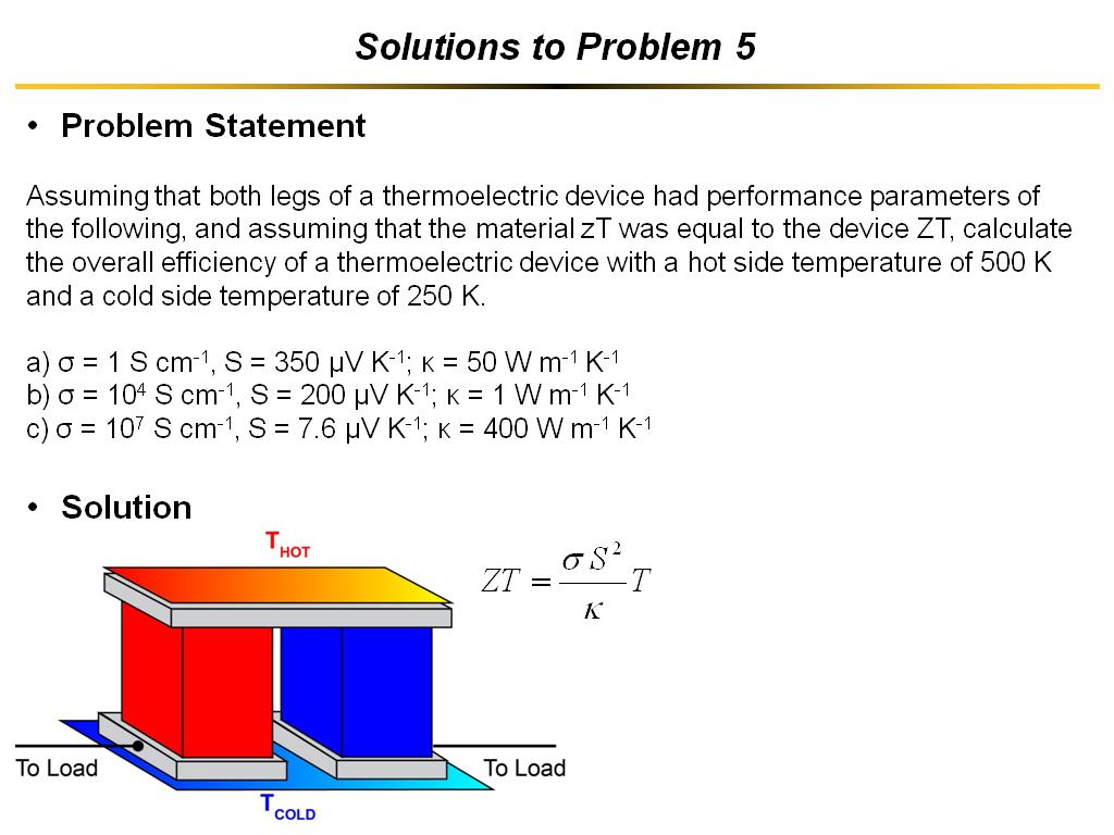 Solutions to Problem 5