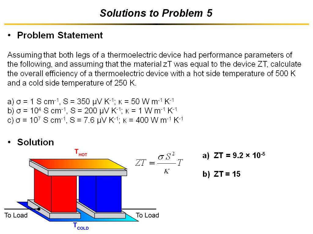 Solutions to Problem 5