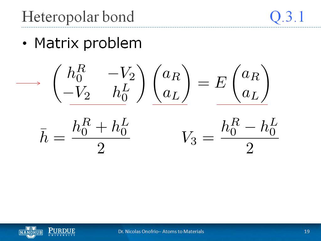 Q3.1 Heteropolar bond