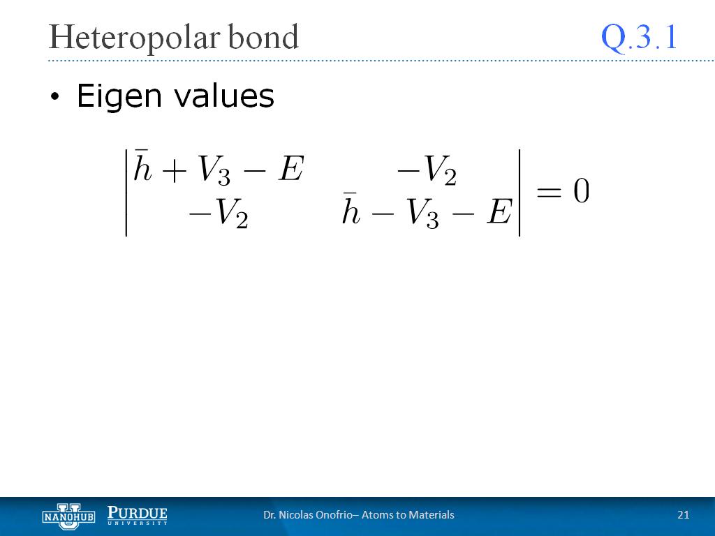 Q3.1 Heteropolar bond