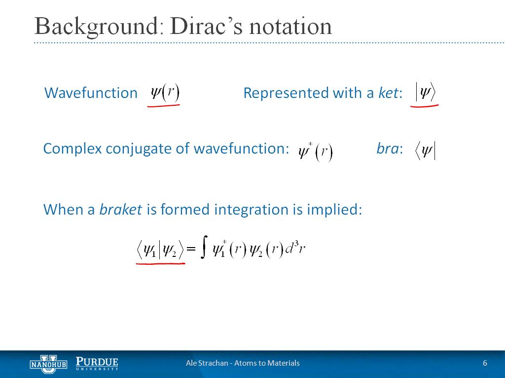 Background: Dirac's notation