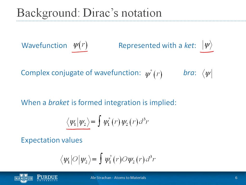 Background: Dirac's notation