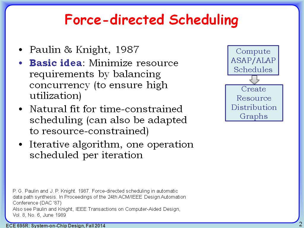 Force-directed Scheduling