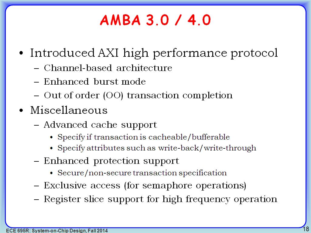 AMBA 3.0 / 4.0