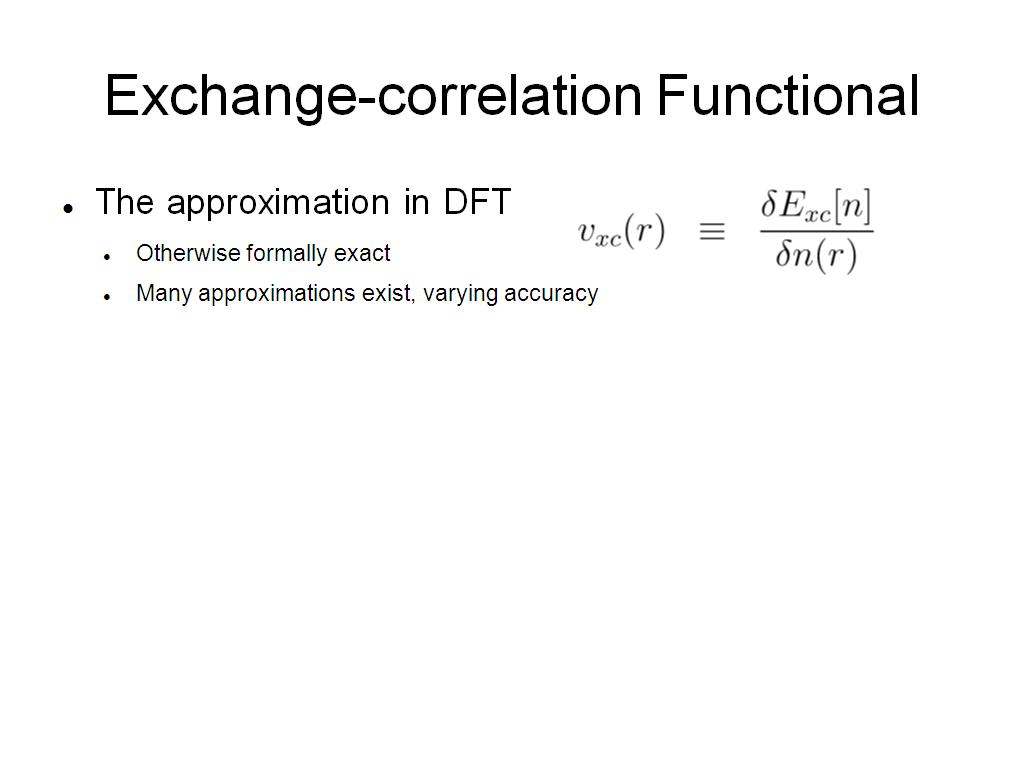 Exchange-correlation Functional