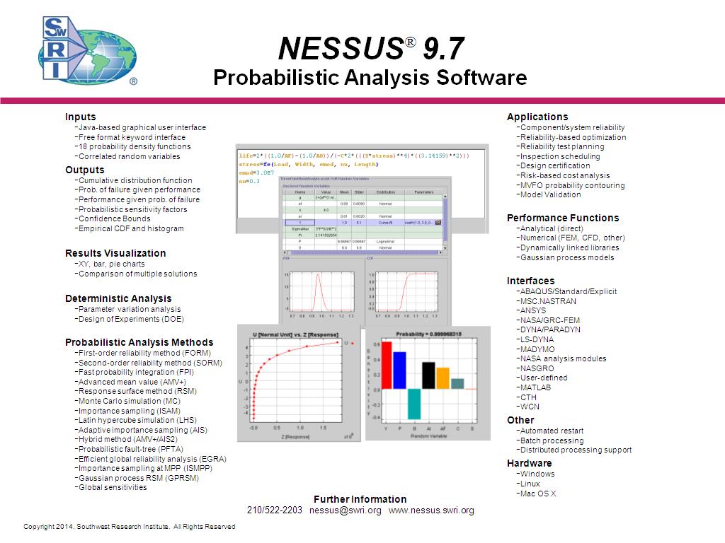 NESSUS® 9.7 Probabilistic Analysis Software