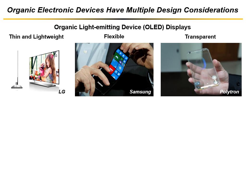 Organic Electronic Devices Have Multiple Design Considerations