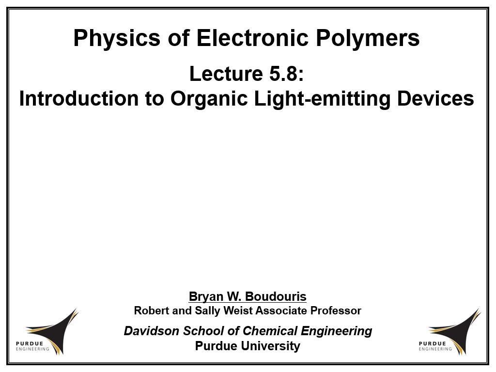 Lecture 5.8: Introduction to Organic Light-emitting Devices