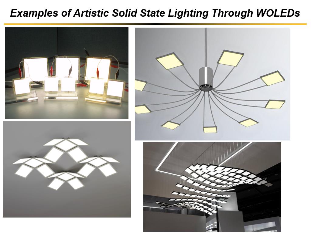 Examples of Artistic Solid State Lighting Through WOLEDs
