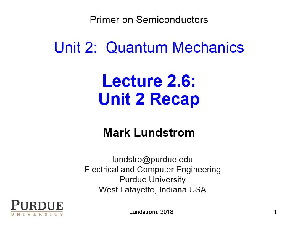 Lecture 2.6: Unit 2 Recap