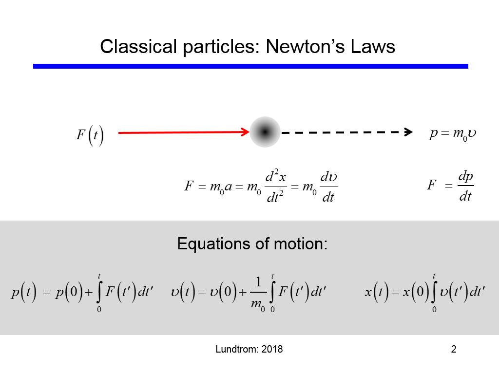 Classical particles: Newton's Laws