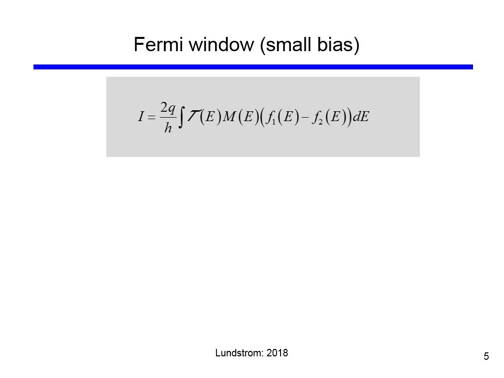 Fermi window (small bias)