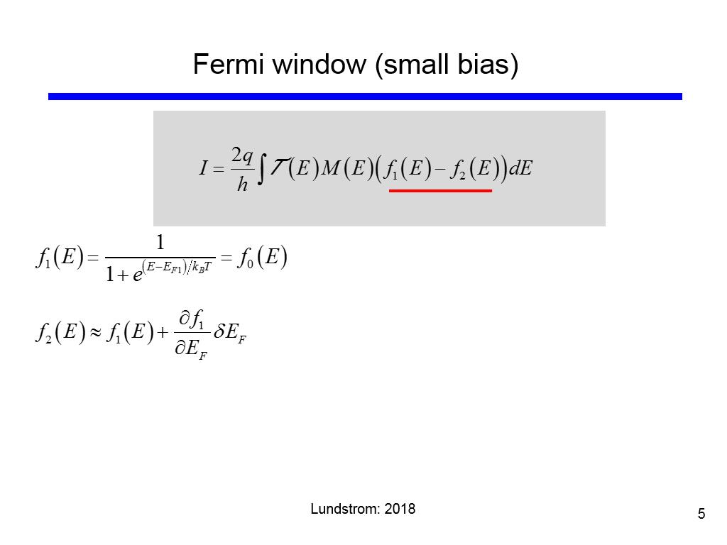 Fermi window (small bias)