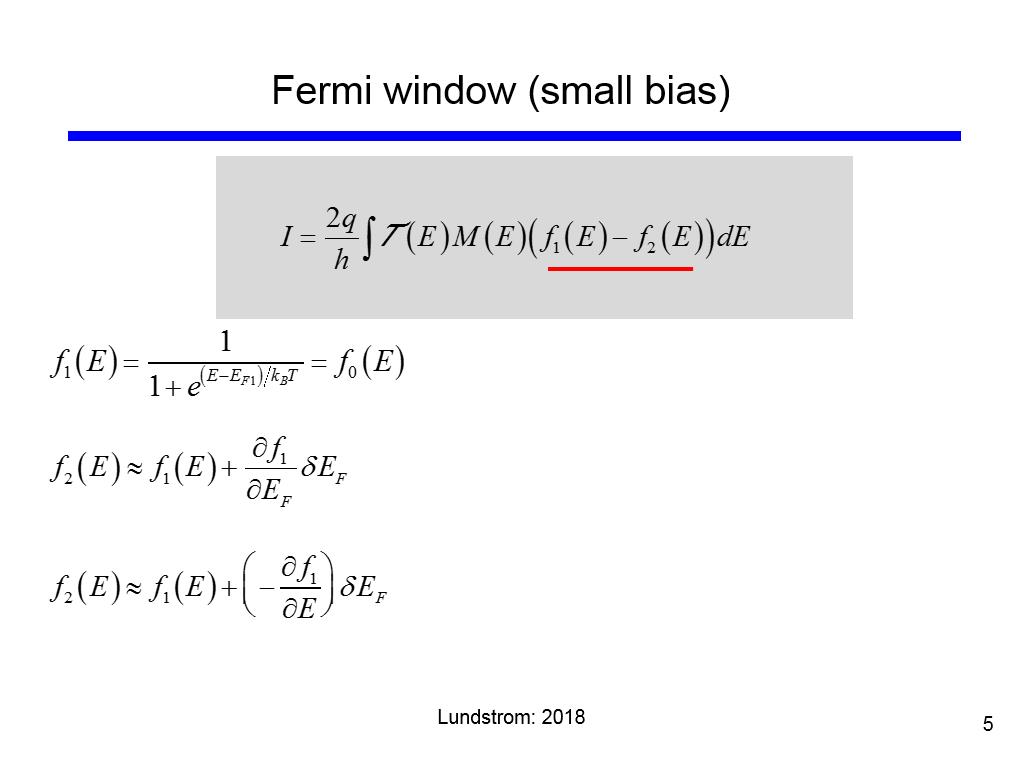 Fermi window (small bias)