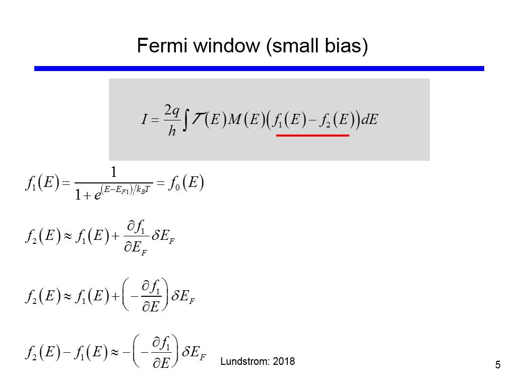 Fermi window (small bias)