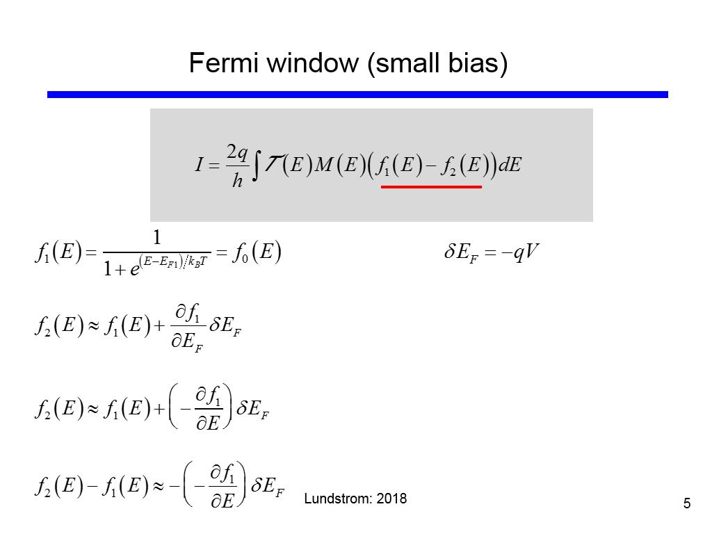 Fermi window (small bias)